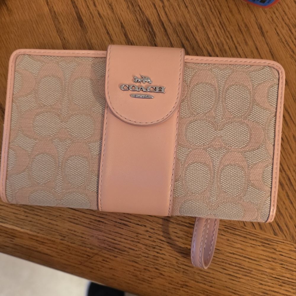 Coach Pink and Beige Wallet